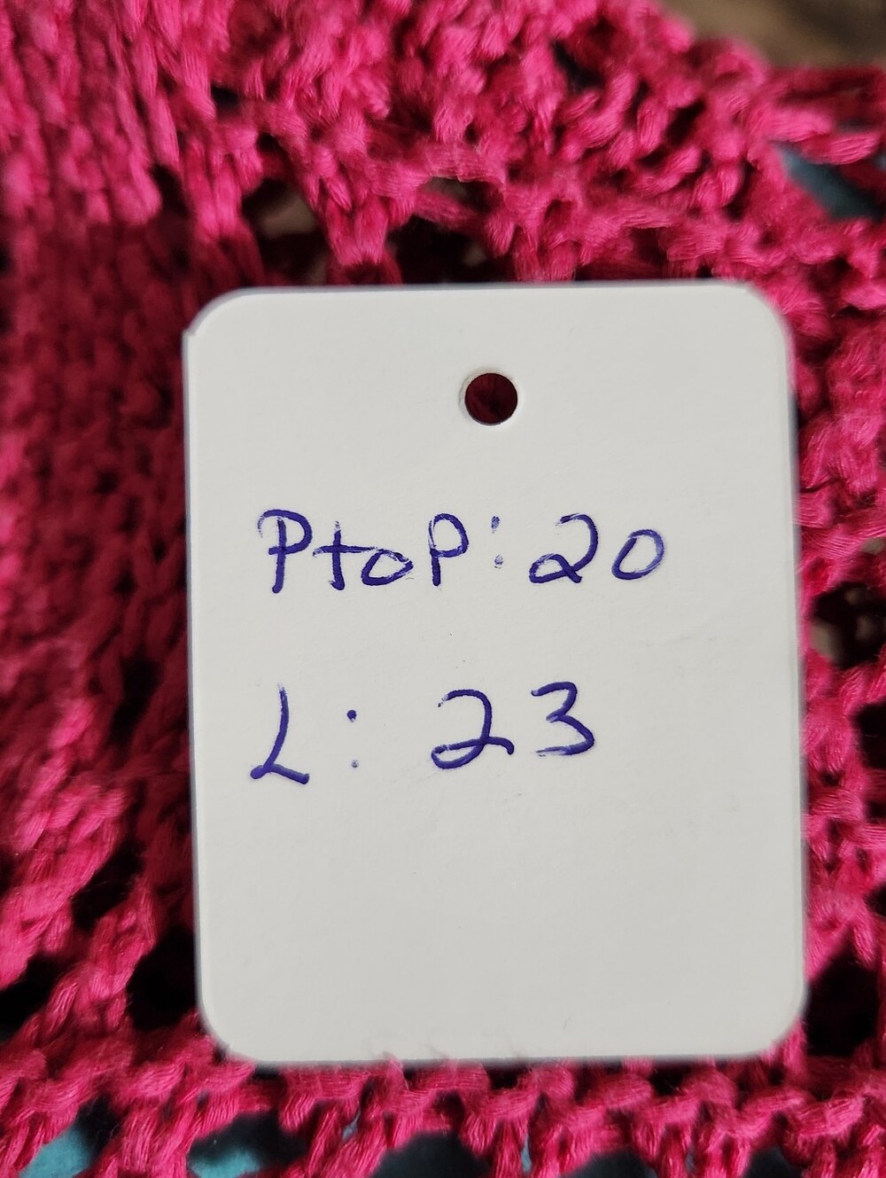 Eddie Bauer Fuchsia Open-Knit Crocheted Button Front Cardigan, Size M - Picture 5 of 5